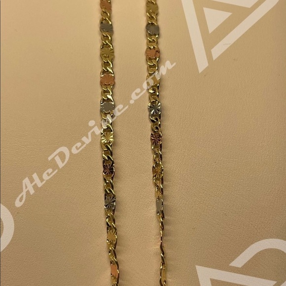 Tri-colored Valentino chain (gold plated) - Picture 2 of 5